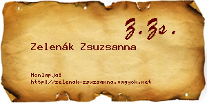 Zelenák Zsuzsanna névjegykártya